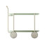 Chariot de rangement Moon pour espace de vie principal, chariot mobile nordique avec conception à deux couches, structure en forme de T, style Artsy, ABS et acier (Q235)