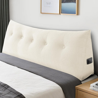 Coussin de tête de lit moelleux, coussin de coin mural, coussin de dossier de lecture avec taie d'oreiller amovible