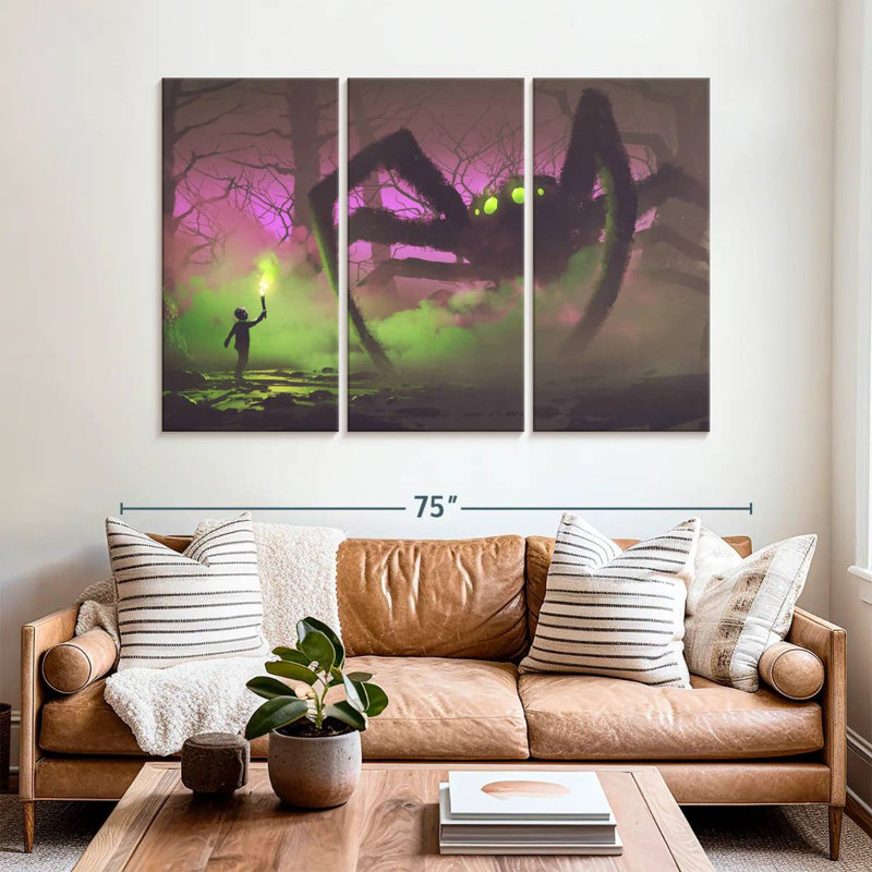 Brampt Boy And Giant Spider, 24" H x 38" W