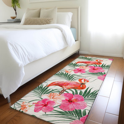 Tapis rose Cerrito AMF207 lavable à la machine de qualité supérieure
