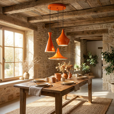 Luminaire suspendu grappe géométrique 3 lumières Helena