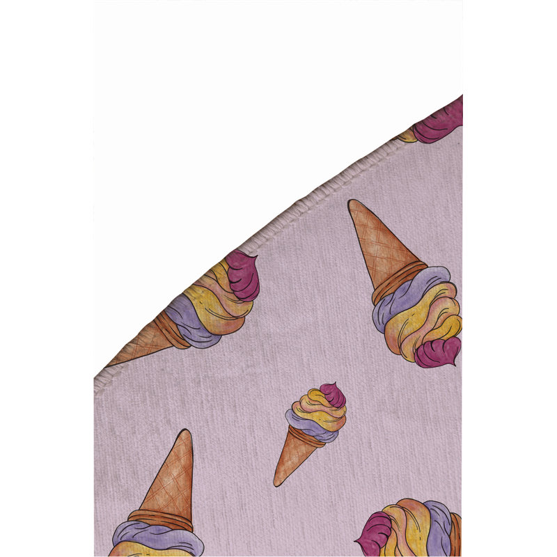 Summer Ice Cream Outdoor Rug, Round 5'