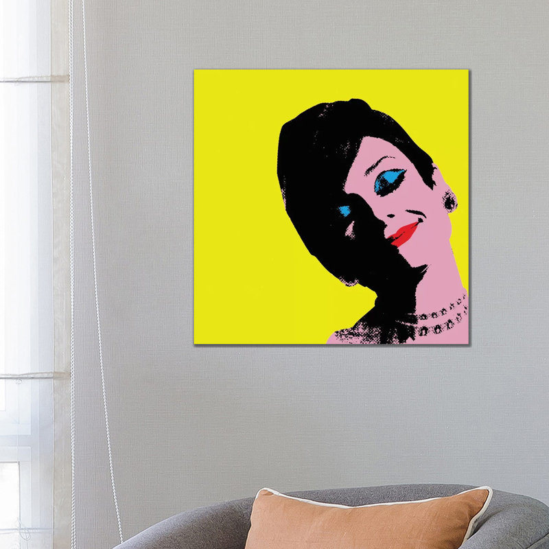 « Audrey Hepburn DOTS » par radio Days-impression d’art graphique, Pas de tapis, H 26 po x l 26 po x P 1,5 po, Toile tendue