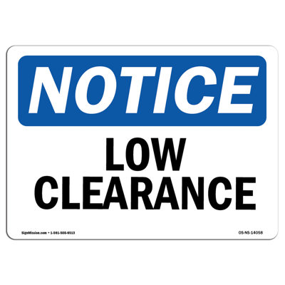 Low Clearance Aluminum Sign 12 x 18