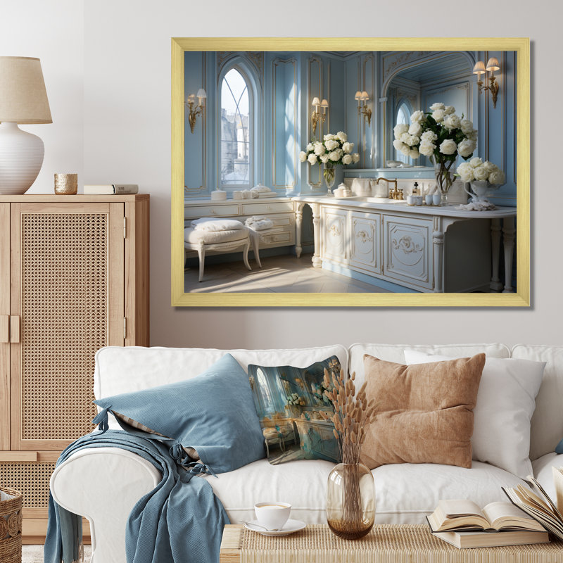 Jalayia Laundry Room French Vintage II On Canvas Print, H 12 po x l 20 po x P 1 po, Cadre doré à une seule photo