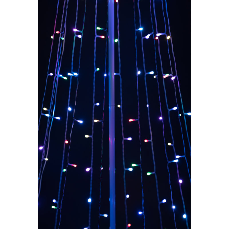 82.67'' Christmas Tree Multi-Function Lighted Display LED Tree with Star, Red/Green/Blue