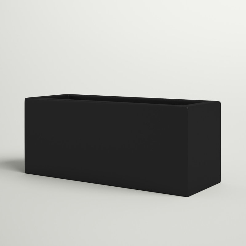 Cogburn Belmont Rectangle Planter Box, Black, 20" H x 48" W x 18" D