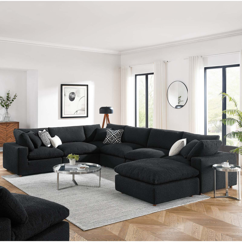 Canapé modulaire 7 pièces Commix, Noir