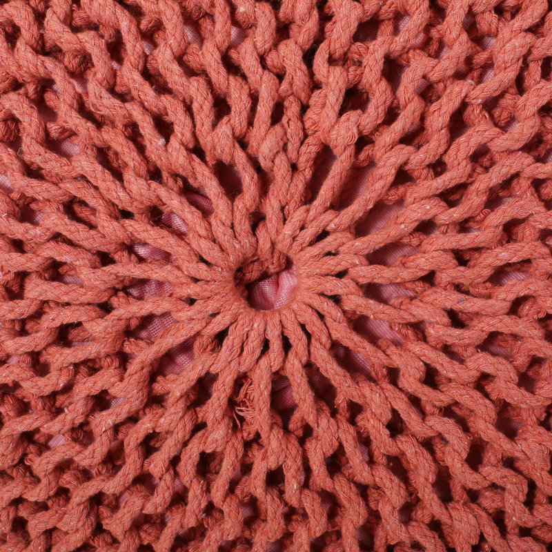 Repose-pieds rond de 20 po Durston, Coton 100 % rouge