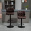 Ensemble de 2 tabourets de bar avec siège réglable, coussin rembourré épais et repose-pieds en métal-745315370