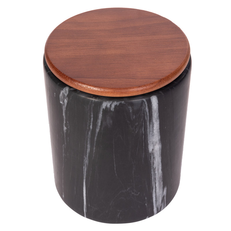 Pot en grès Artifacts Marble ™, Noir mat, 1,70 kilogramme