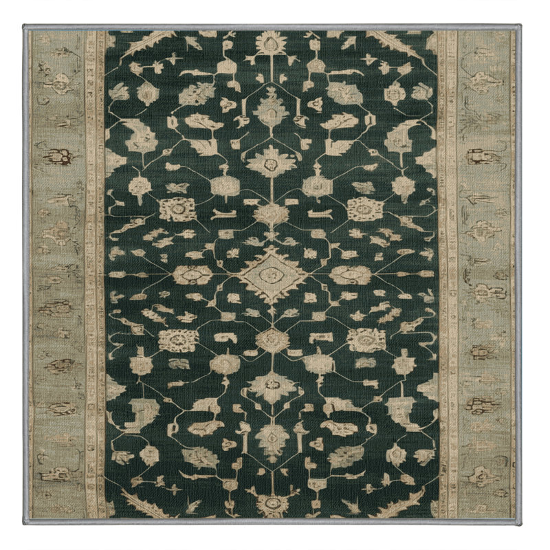 Tapis gris lavable à la machine, Carré 3 pi