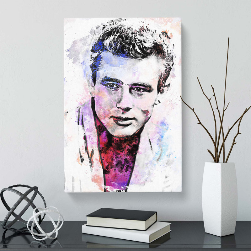 James Dean In Abstract - Wrapped Canvas, 60cm H x 40cm W x 3cm D