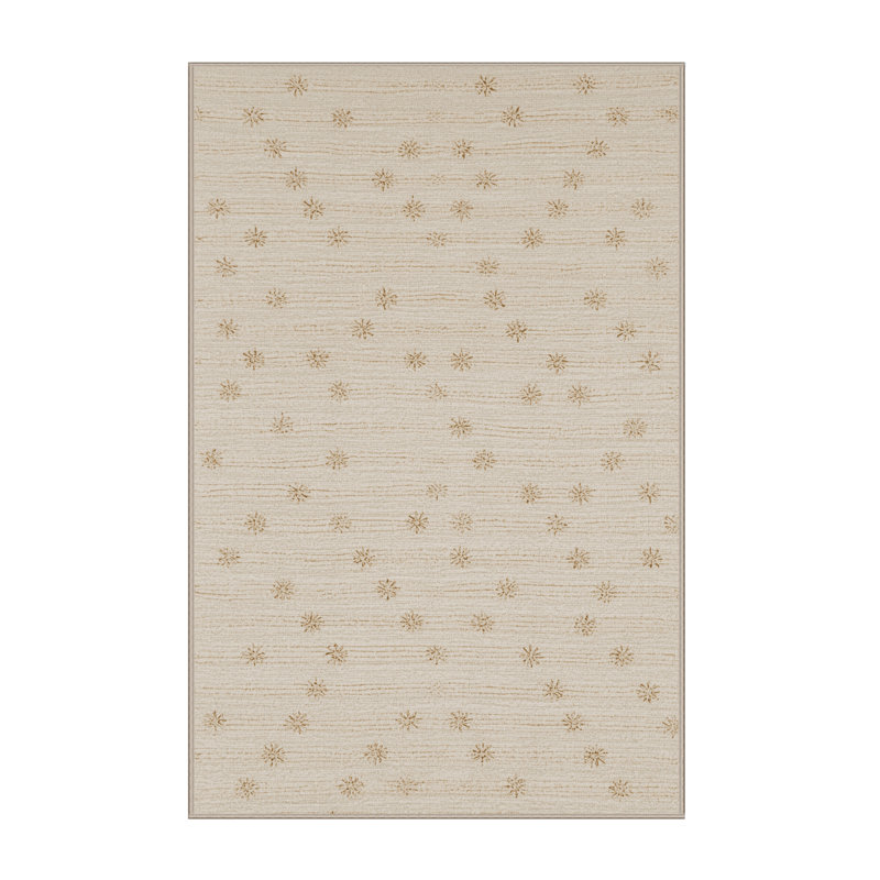 Soft Plush Esser New Years Modern & Contemporary Abstract Area Rug in Beige – Beige Binding, 8x12