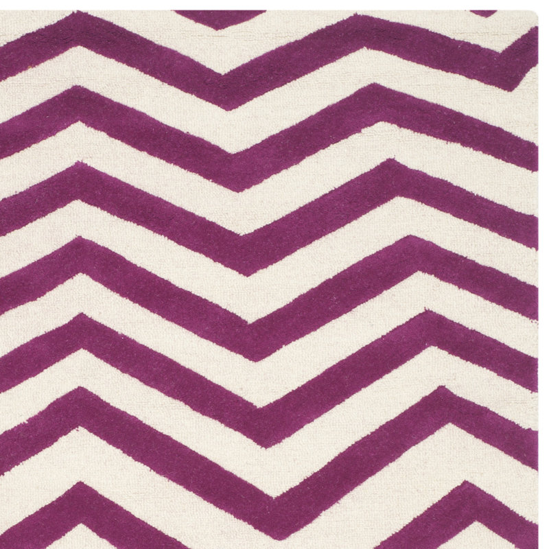 Sanyla Hand Tufted Wool Chevron Rug, Rectangle 3' x 5'