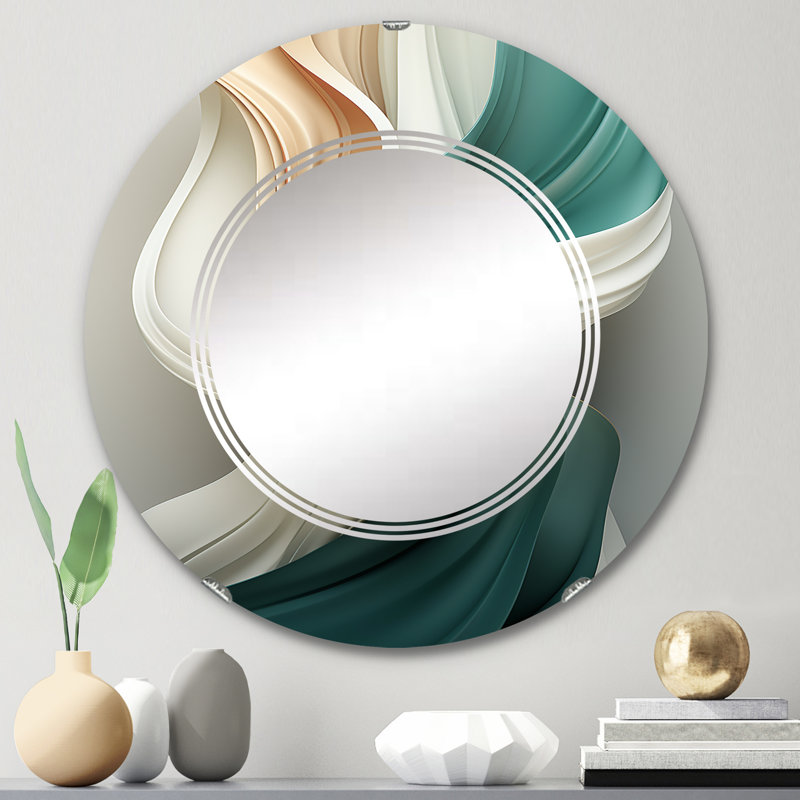 Feyra - Miroir mural rond moderne, 24 po x 24 po