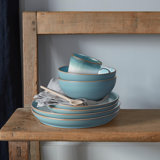 Denby Azure Haze Coupe 4 Piece Place Setting Set, Service for 1