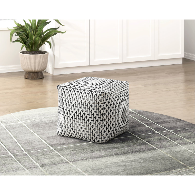 Pouf carré recouvert, antidérapant, capacité de 300 lb, multicolore, 16 x 16 x 16 po multicolore avec tissu, fond antidérapant