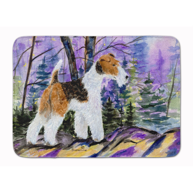 Tapis pour salle de bain en mousse à mémoire de forme terrier fox