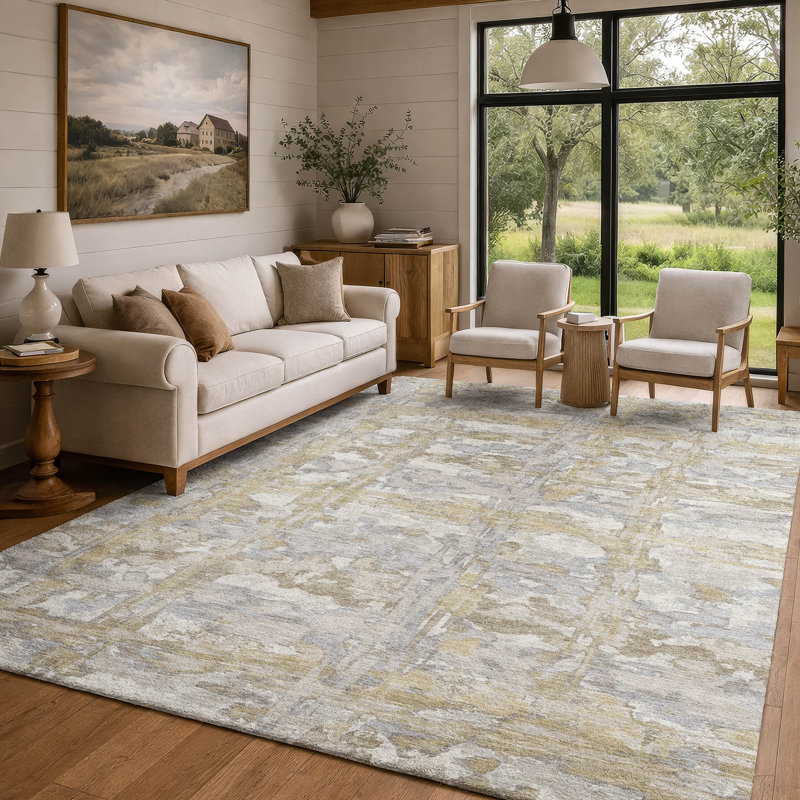 Machine Washable Indoor/Outdoor Chantille ACN2928 Modern Rug, Ivory, 9' x 12'