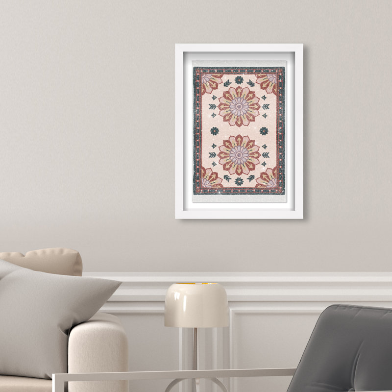 Midnight Damask Print by Oliver Gal, 37.5"H x 25.5"W, White Shadowbox