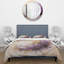 Ensemble de housse de couette à peinture abstraite dorée et mauve-107147212