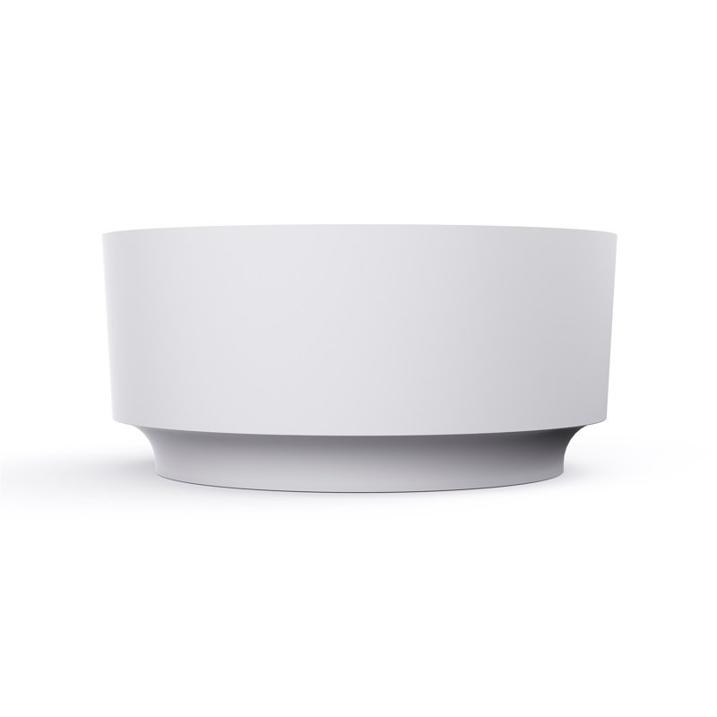 49 Inch Round Shape Freestanding Solid Surface Soaking Bathtub For Bathroom