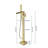 VIBRANTBATH  Elegant Aura Brushed Gold 1-handle Freestanding Waterfall Bathtub Faucet with Hand Shower ( Valve Included )-78862873