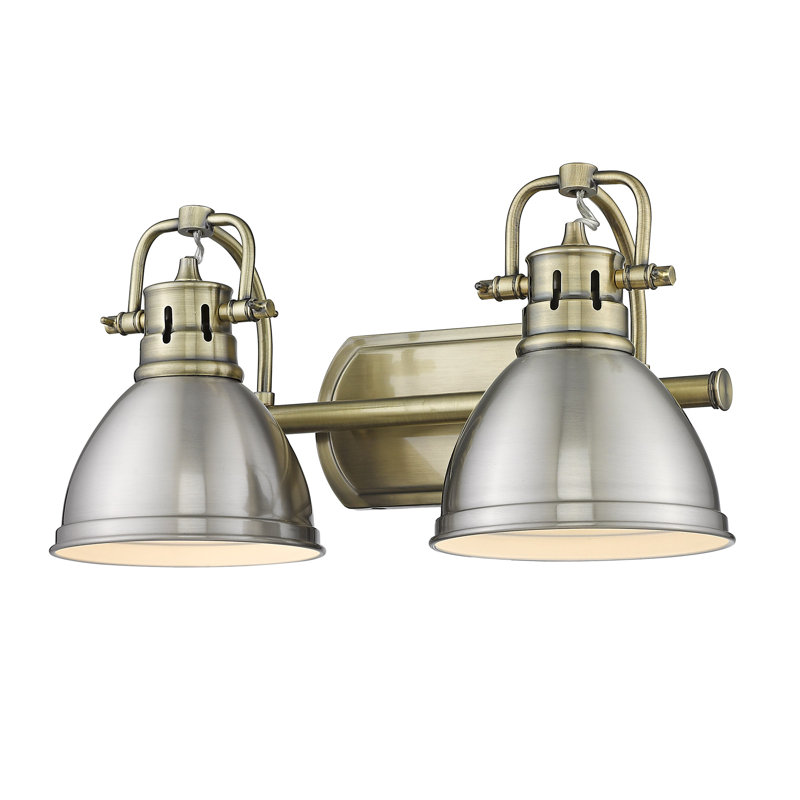 Lyndee 2 - Light Dimmable Vanity Light, Pewter, Aged Brass