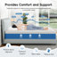 Matelas en mousse à mémoire de forme hybride 12 po dans une boîte, soulagement de la pression pour le soutien du dos, fermeté moyenne, ressorts ensachés individuellement-1470045869