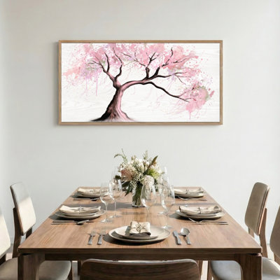 Tableau encadré sur toile « Fleurs de cerisier », 1 pièce, 122 x 61 cm