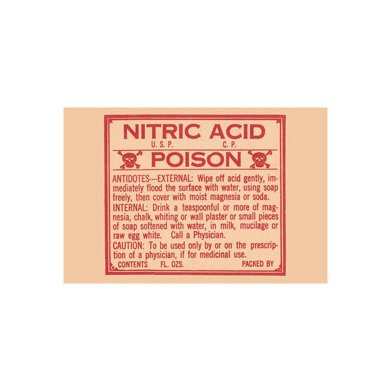 Acide nitrique-poison-art textuel, H 66 po x l 44 po