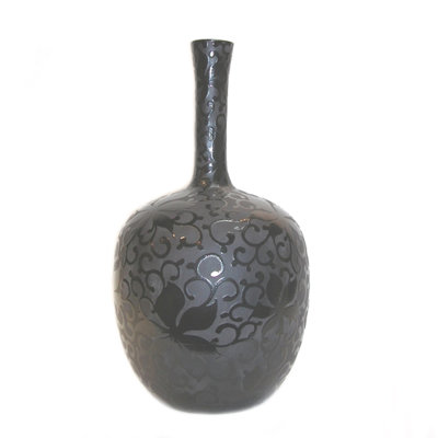 Flora Ceramic Vase Black