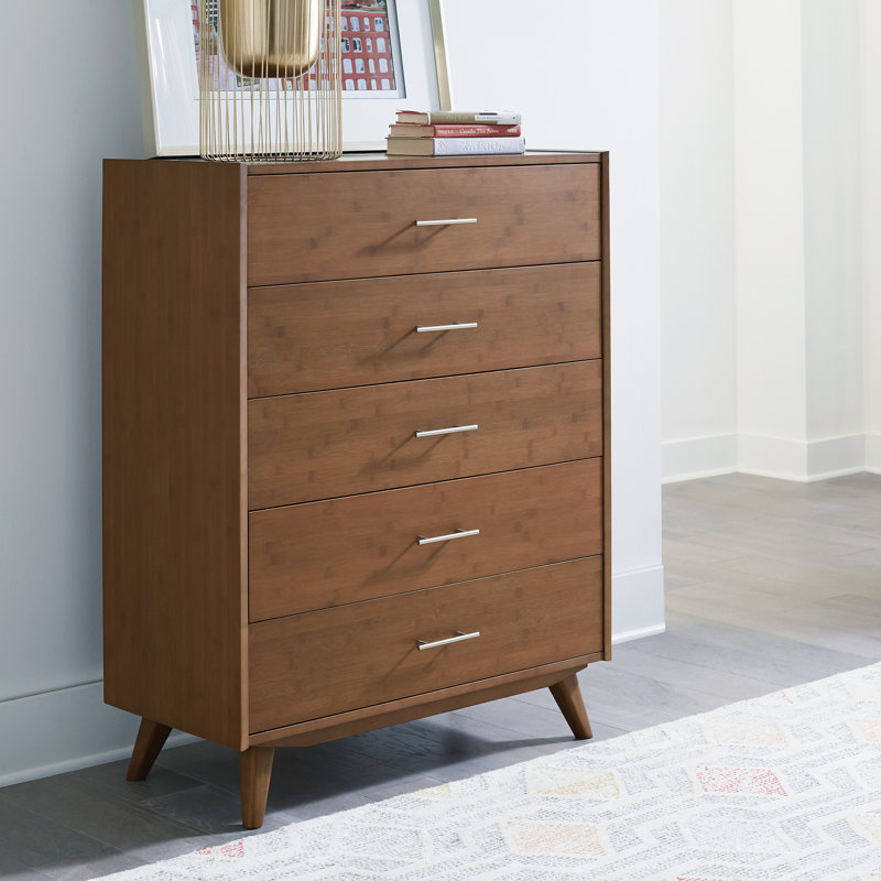 Ayvar Solid Bamboo 5-Drawer Dresser (36.3" W)