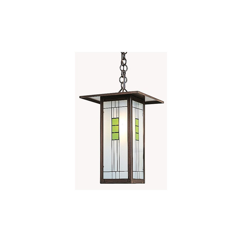 Franklin Outdoor Hanging Lantern, Antique Brass, Rain Mist