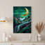 Art mural sur toile Gold Crescent Moon Over Teal-133548426