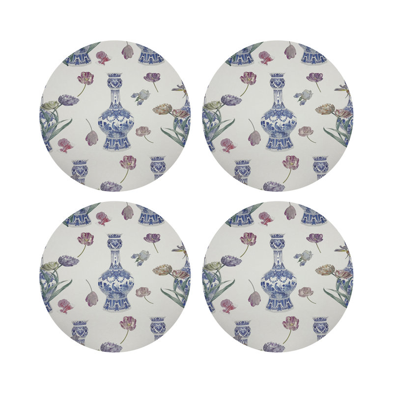 Royal Delft Purissima Vegan Leather Round Coasters