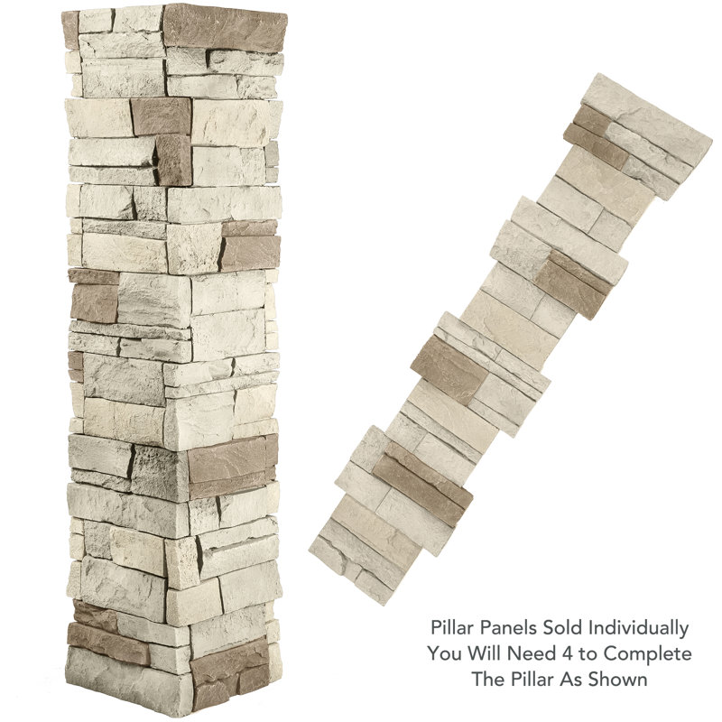 13.5" x 13.5" Stone Wall Paneling, Vanilla Bean
