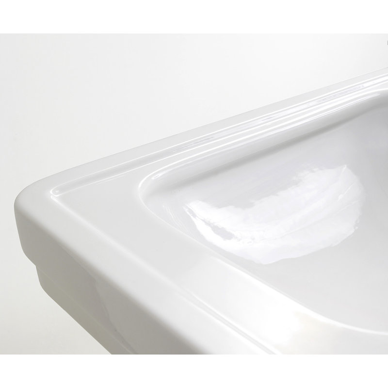 Belfry Bathroom Mcfarren 400mm L x 490mm W White Ceramic Oval Sink with Overflow