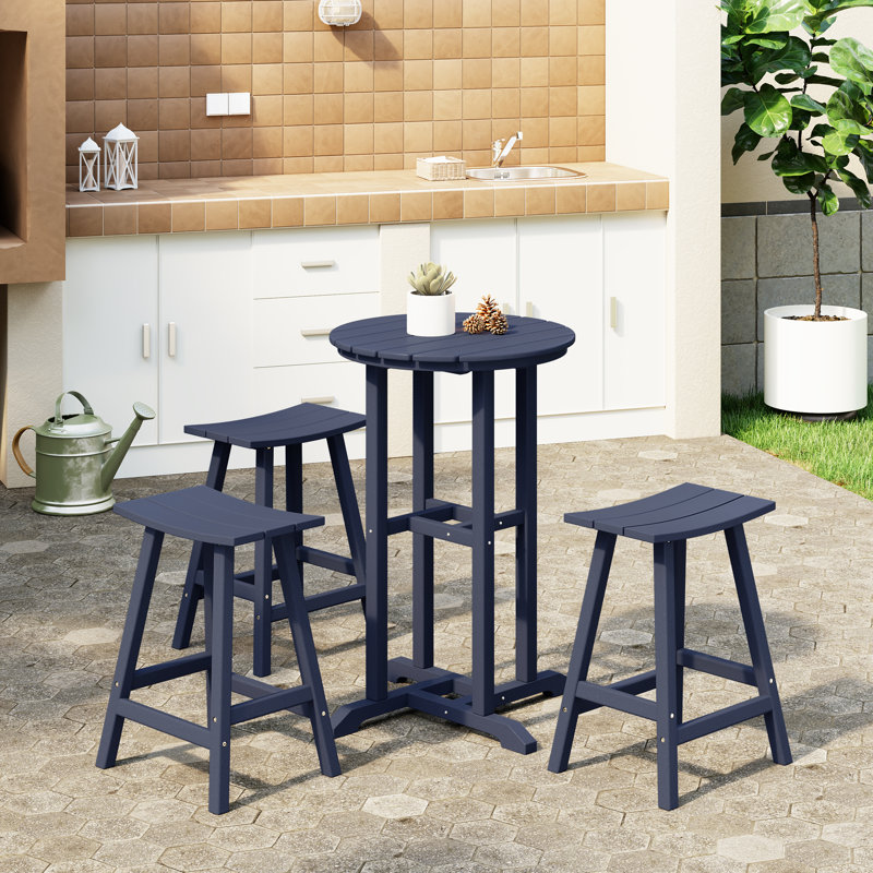 Laguna 3 - Person Patio Dining Set with Round Table, Navy