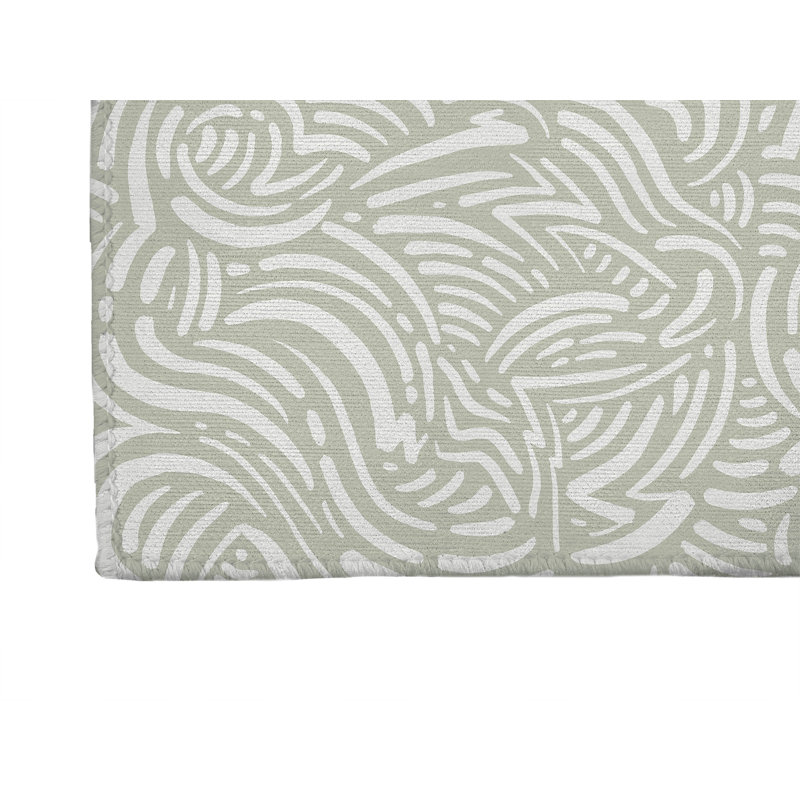 Tapis de cuisine Cozy Swirl, Vert clair, Rectangulaire 3 pi x 5 pi