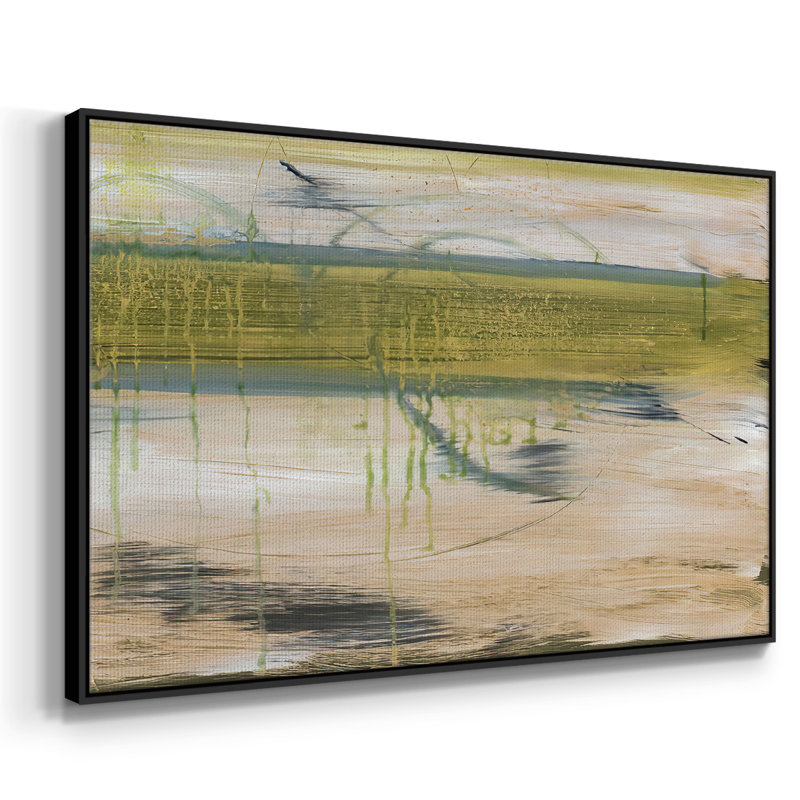 Réflexions aquatiques I, Pas de tapis, Toile avec cadre flottant noir, H 17 po x l 25 po x P 2 po