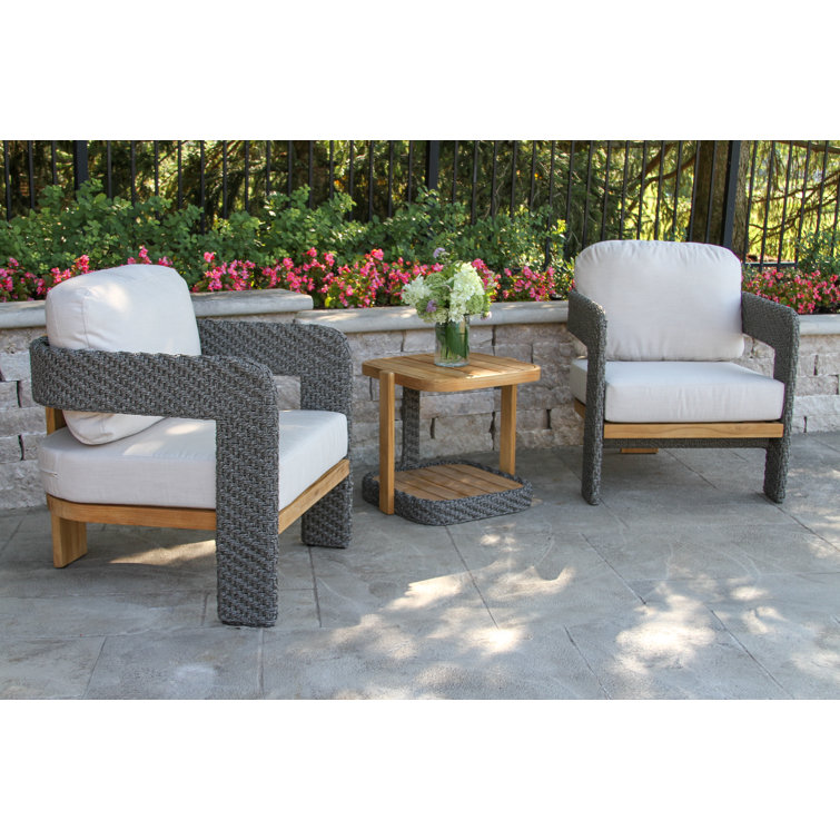 Estate 3 Pc. Modern Wicker Seating Group With Matching Accent Table