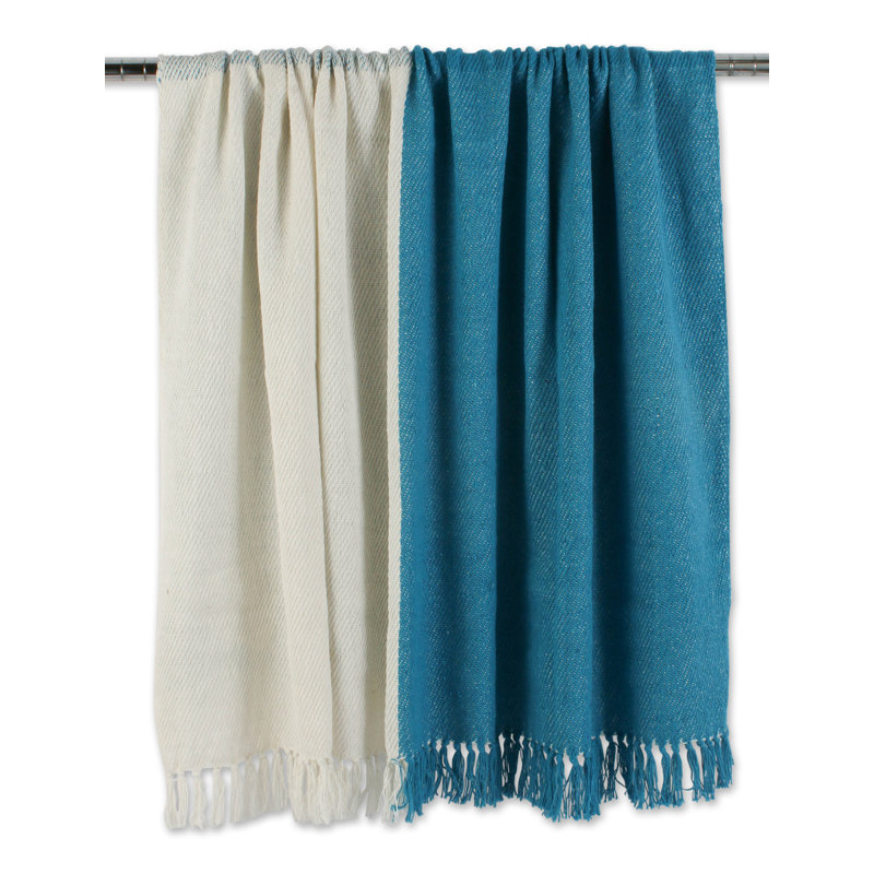 Hand Woven Throw Blanket, Teal