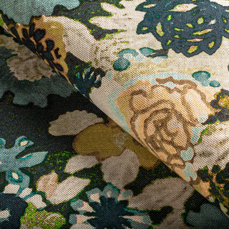 Rhapsody Arioso Print Fabic, Marine/Citron