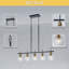 Luminaire suspendu linéaire à 5 lumières pour îlot de cuisine avec abat-jour en verre sphérique-1391607920