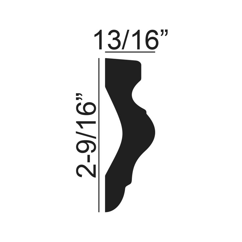 6-inch White Polyurethane Panel Moulding Sample