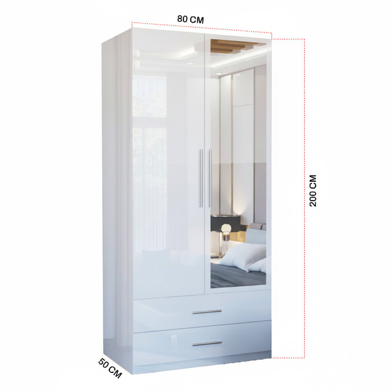 Manufactured Wood Wardrobe, White