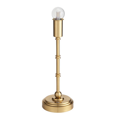 Burley Rechargeable Table light Base finished in Br Aged Brass