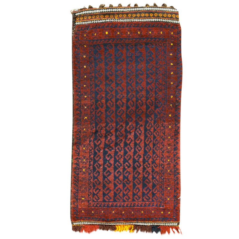 Hand Knotted Wool Area Rug in Red
